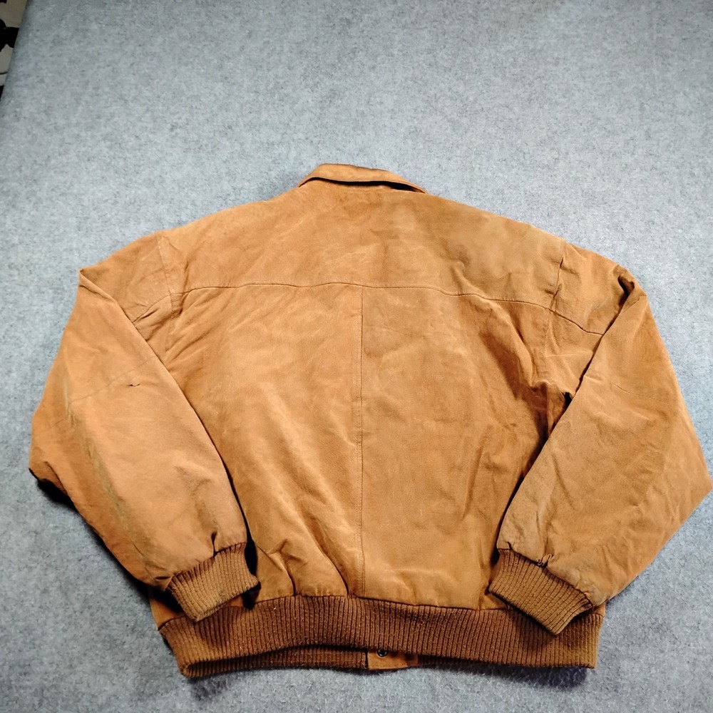 G-III Leather Fashions Mens Medium Tan Suede Bomber Flight Jacket - Picture 11 of 12